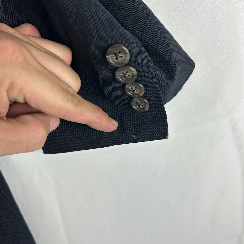 Brooks Brothers Blazer Mens‎ 46R Navy 100% Wool Two Button Sport Coat USA